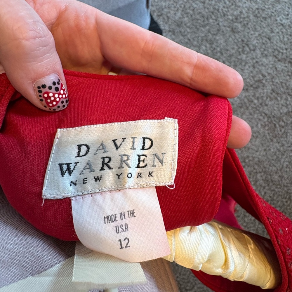 David Warren Red Women's Dress